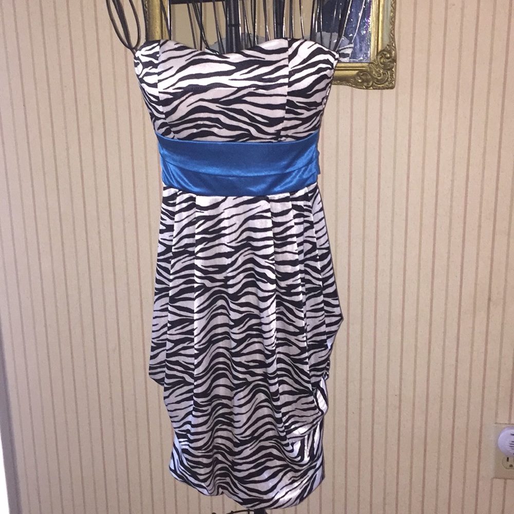 Ruby Rox strapless zebra dress
